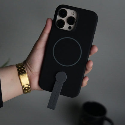 iPhone 16 Pro Max Silicone Case | Magnetic Ring | Silicone Rotating Grip Strap Cover