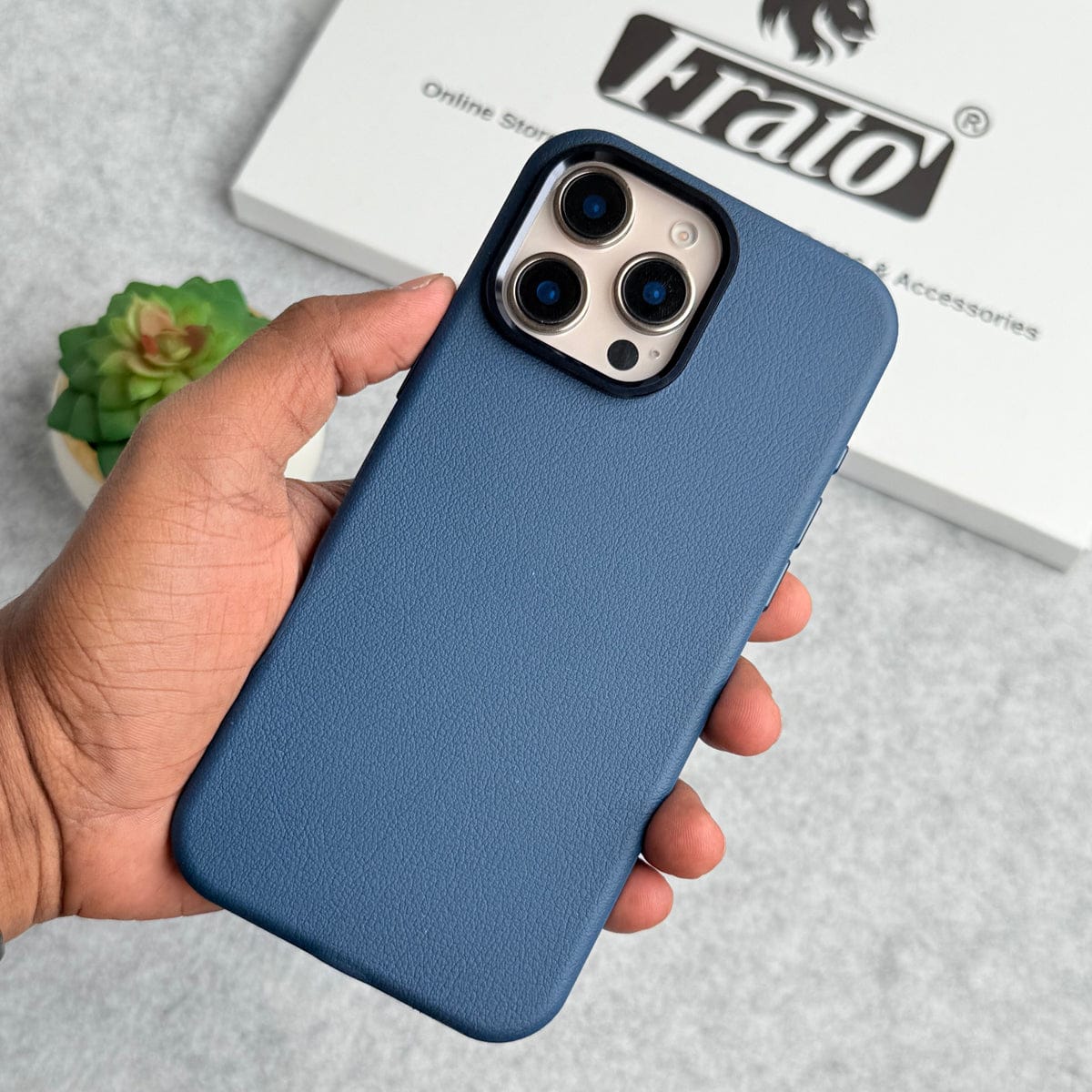 iPhone 16 Series Premium Leather Texture Metal Camera Bump MagSafe Cover