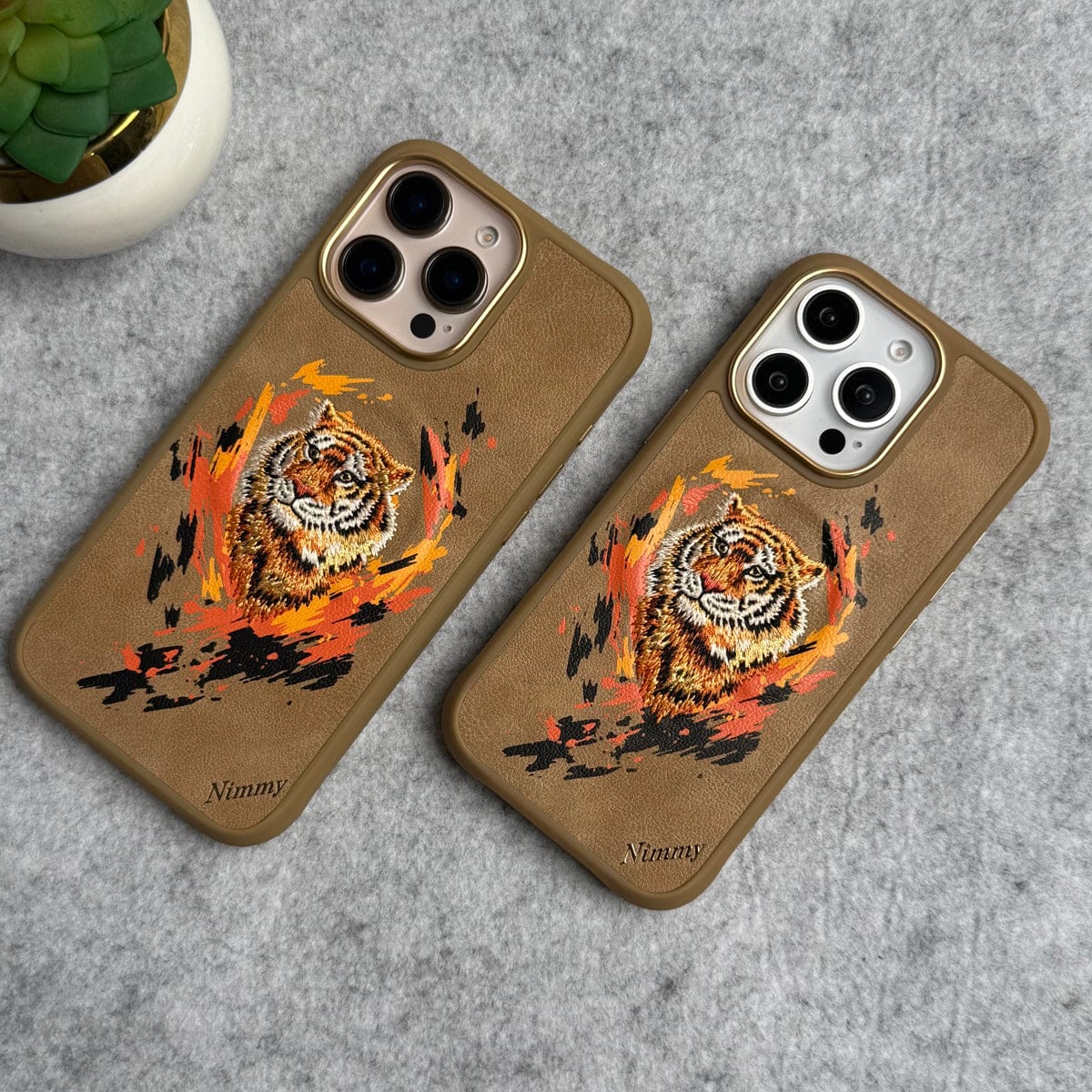 iPhone 15 Pro Max / iPhone 15 Pro Wild Animal 3D Embroidery Tiger Face MagSafe Case