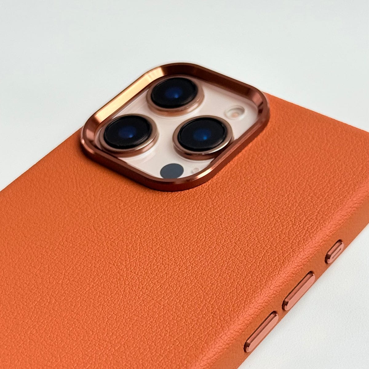 iPhone 16 Pro Max Premium Leather Texture Metal Camera Bump MagSafe Cover Brown