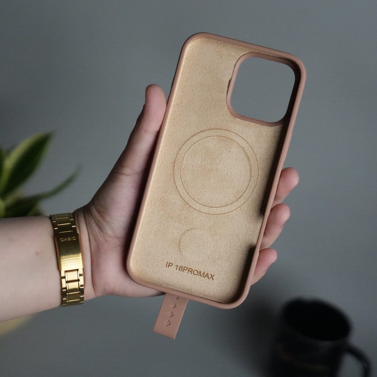iPhone 16 Pro Max Silicone Case | Magnetic Ring | Silicone Rotating Grip Strap Cover