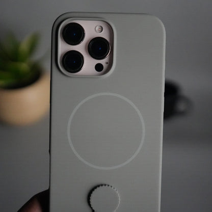 iPhone 16 Pro Max Silicone Case | Magnetic Ring | Silicone Rotating Grip Strap Cover