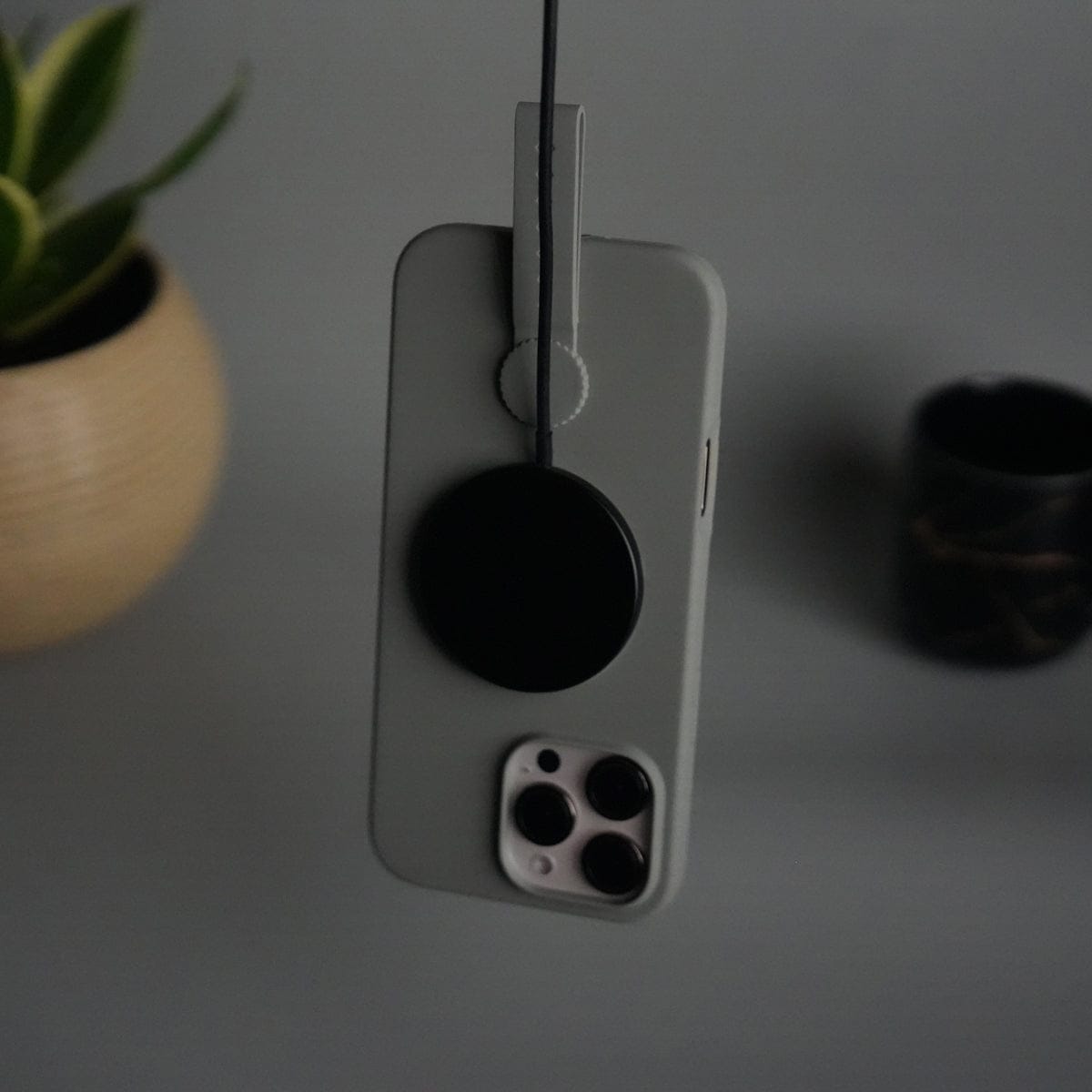 iPhone 16 Pro Max Silicone Case | Magnetic Ring | Silicone Rotating Grip Strap Cover