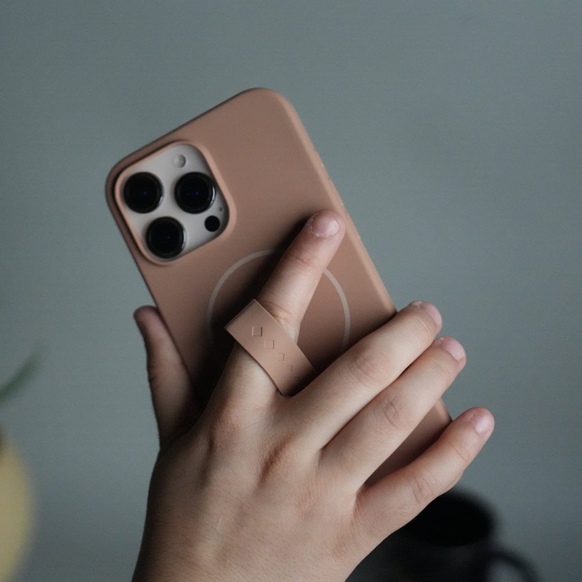 iPhone 16 Pro Max Silicone Case | Magnetic Ring | Silicone Rotating Grip Strap Cover