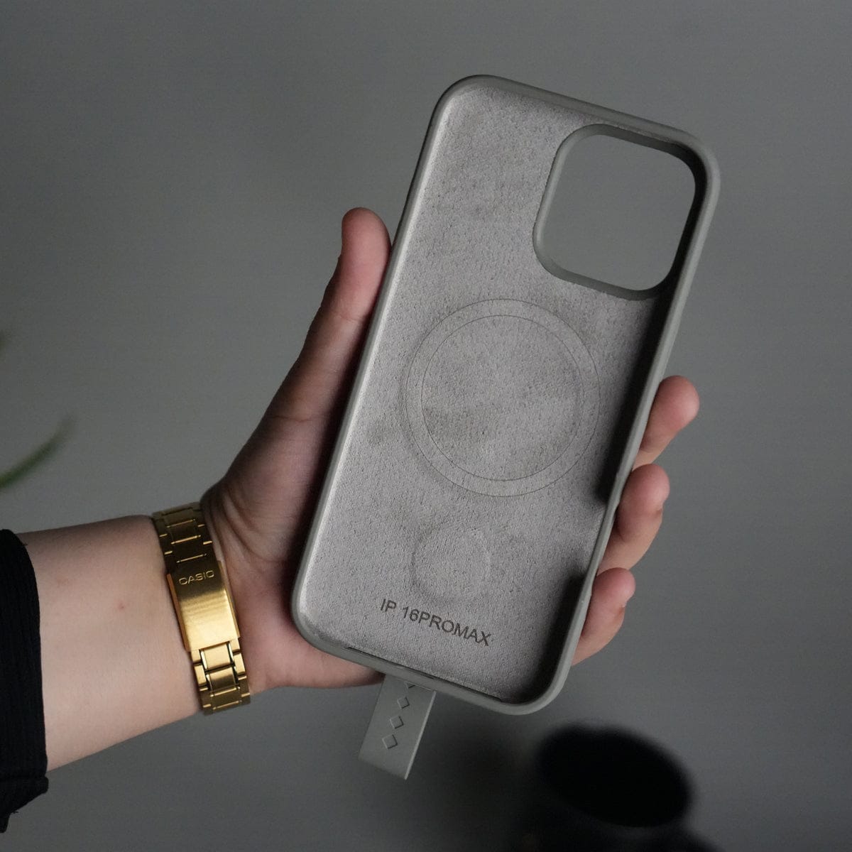iPhone 16 Pro Silicone Case | Magnetic Ring | Silicone Rotating Grip Strap Cover