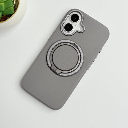 iPhone 16 Series 360 angle Rotating Stand PU Leather Phone Case