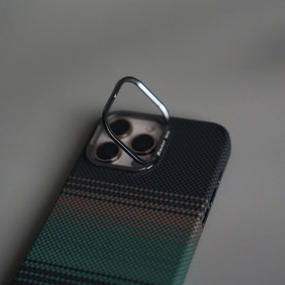 iPhone 16 Series Carbon Fiber Texture Design Hard Pc MagSafe Case Cover GreenOrange