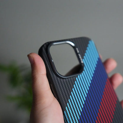 iPhone 16 Series Carbon Fiber Texture Design Hard Pc MagSafe Case Cover MintBlueRed