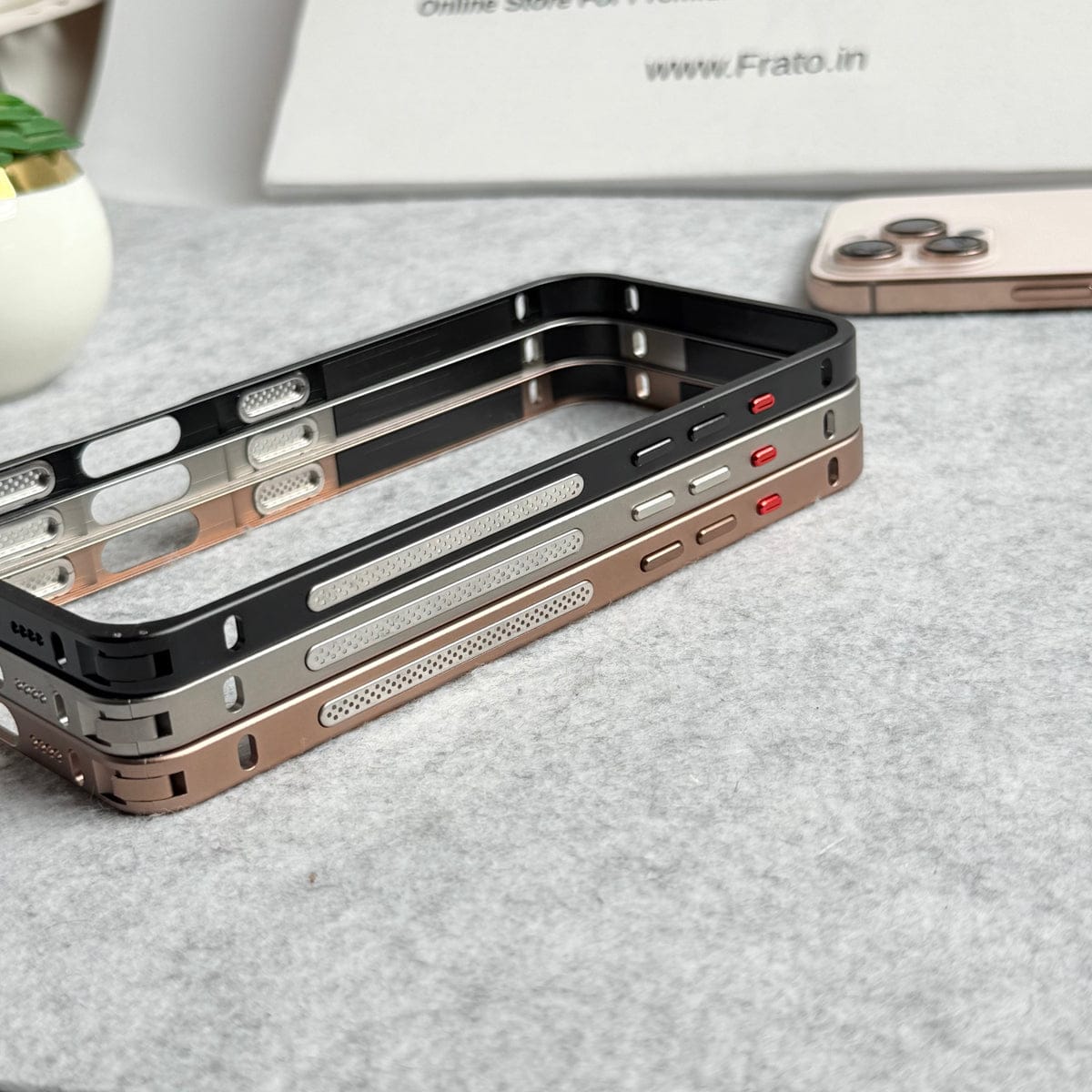 iPhone 16 Series Light Weight Aluminium Metal Bumper Frame
