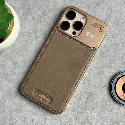 iPhone 16 Series Premium Metallic AeroFLex Aluminium Stitch Leather MagSafe Case