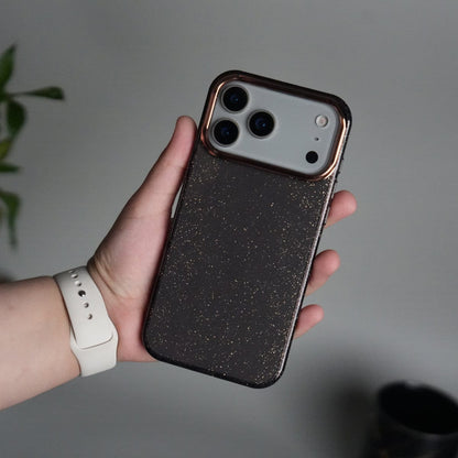 iPhone 17 Series Glitter Case | Transparent Cover with Sparkle Finish & Metallic Camera Bumper