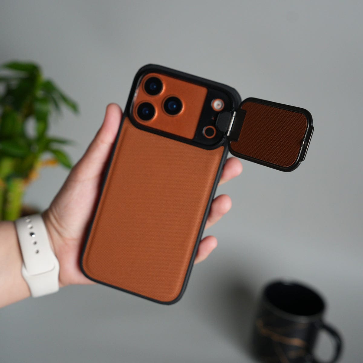 iPhone 17 Series Metal Camera Cap Stand Case Cover