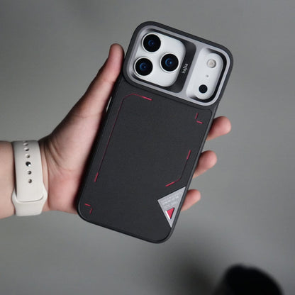 iPhone 17 Pro Matrix Leather Pattern Case | Premium Luxury Back Cover with Metal Camera Frame