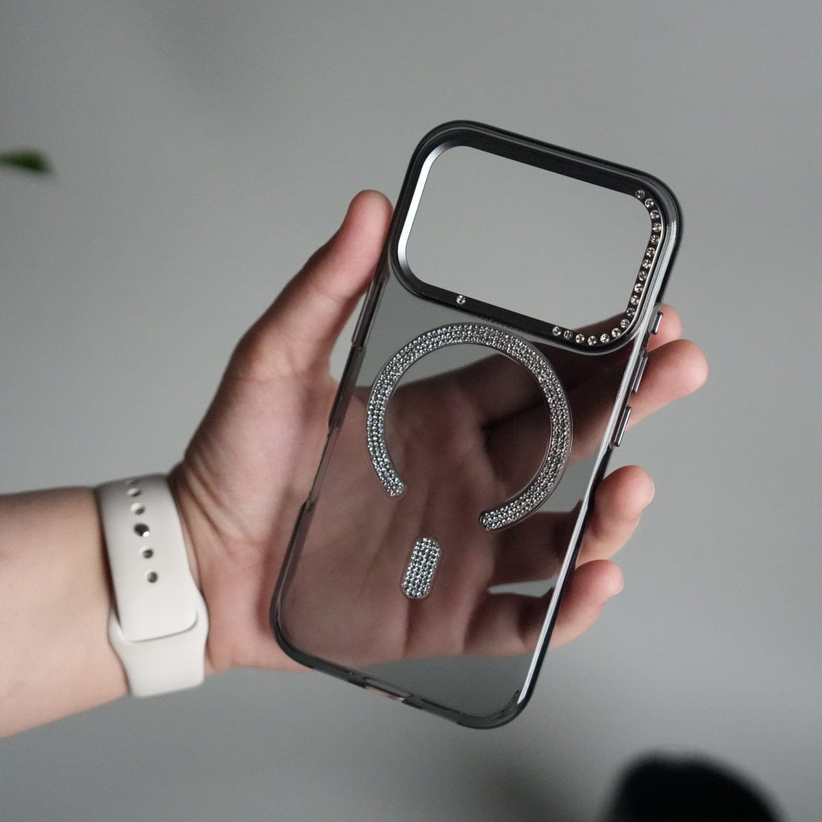 iPhone 17 Pro Luxury Diamond MagSafe Case | Crystal Clear Back Cover with Rhinestone Metal Camera Guard