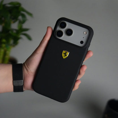 iPhone 17 Pro Max Sports Car Logo Liquid Silicone Case Cover