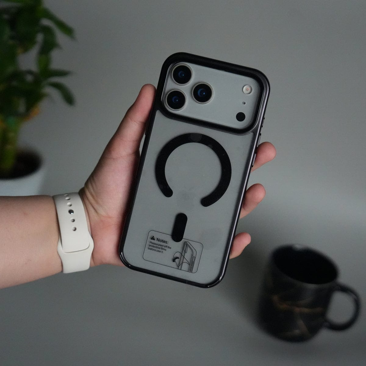 iPhone 17 Pro Max Transparent Side Chrome Electroplated Plated Magnetic Clear Back Case Covers