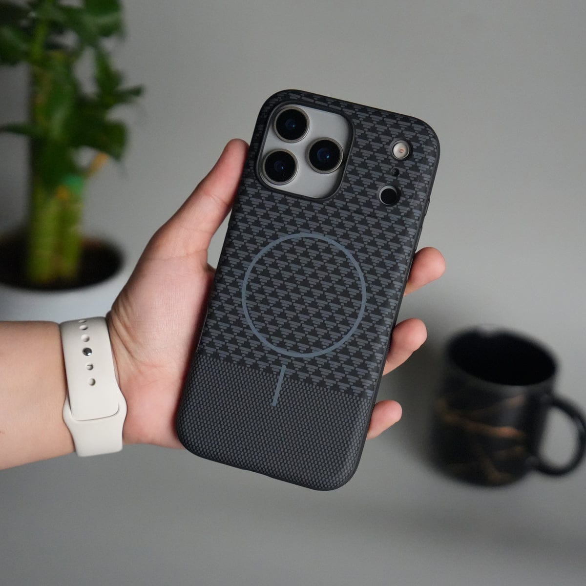 iPhone 17 Pro Max Woven Pattern MagSafe Case for  | Textured Grip | Shockproof Protection