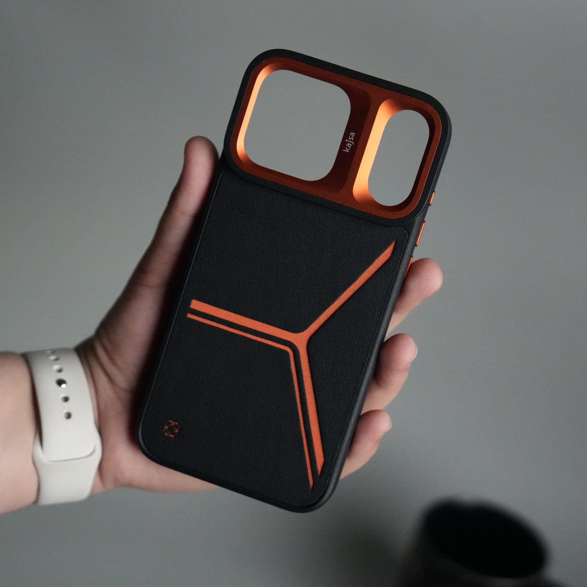 iPhone 17 Pro Tri-Strike Pattern Leather Case | Premium Luxury Back Cover with Metal Camera Frame