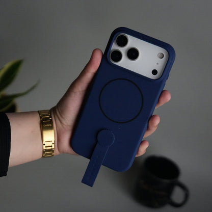 iPhone 17 Pro Max Silicone Case | Magnetic Ring | Silicone Rotating Grip Strap Cover