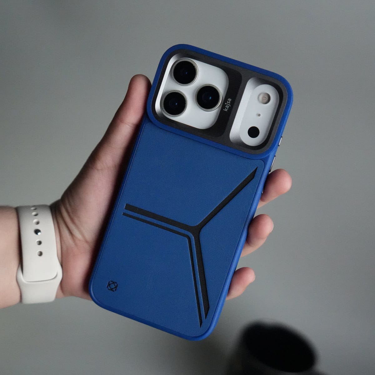 iPhone 17 Pro Tri-Strike Pattern Leather Case | Premium Luxury Back Cover with Metal Camera Frame