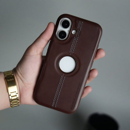 iPhone 17 Leather Case | Classic Middle Stitched PU Back Cover