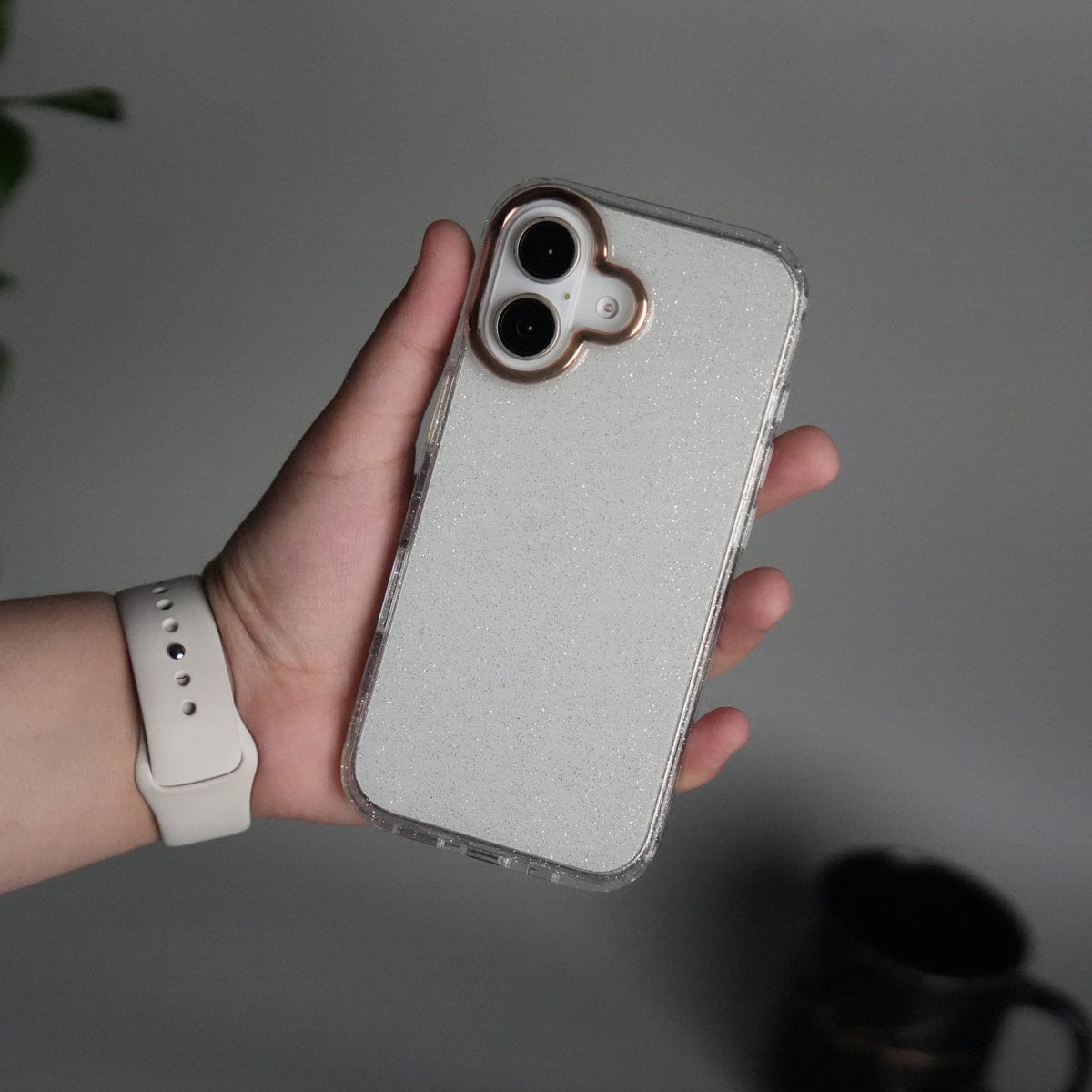 iPhone 17 Glitter Case | Transparent Cover with Sparkle Finish & Metallic Camera Bumper