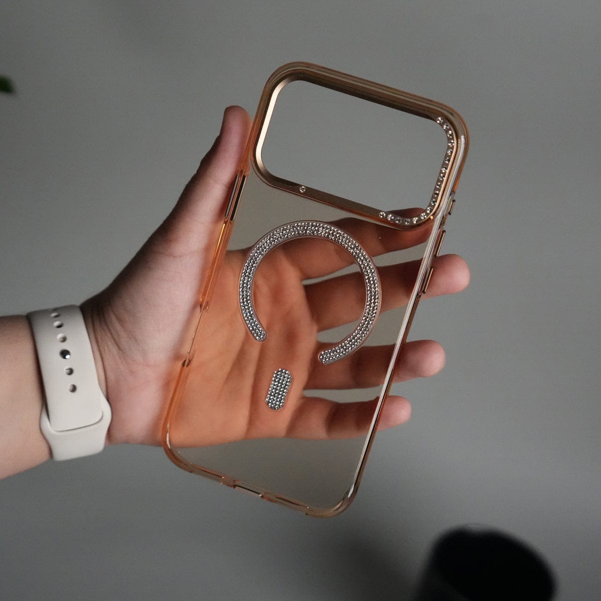 iPhone 17 Pro Luxury Diamond MagSafe Case | Crystal Clear Back Cover with Rhinestone Metal Camera Guard