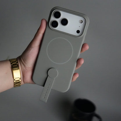 iPhone 17 Pro Max Silicone Case | Magnetic Ring | Silicone Rotating Grip Strap Cover