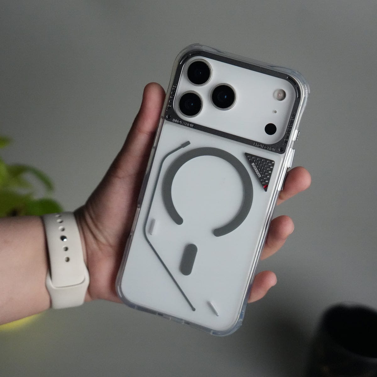 iPhone 17 Pro TechLine Transparent MagSafe Case with Metal Camera Bump Back Cover