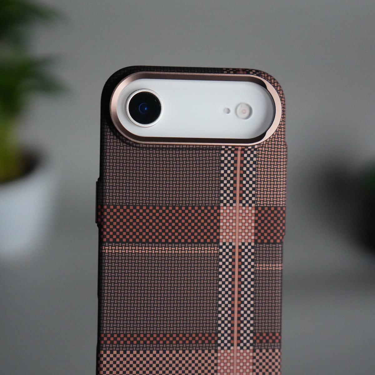 iPhone 17 Air Carbon Fiber Texture Design Hard Pc MagSafe Case Cover BrownWhite