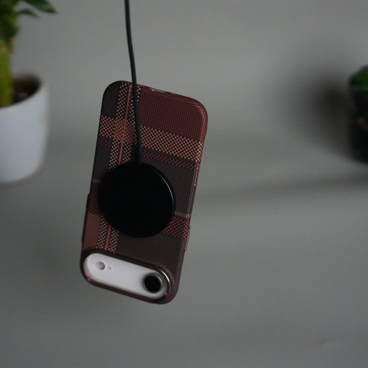 iPhone 17 Air Carbon Fiber Texture Design Hard Pc MagSafe Case Cover BrownWhite