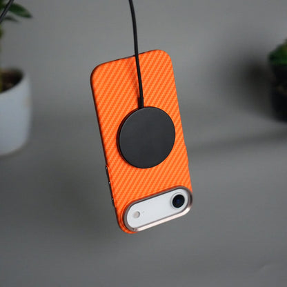 iPhone 17 Air Carbon Fiber Texture Design Hard Pc MagSafe Case Cover OrangeCarbon