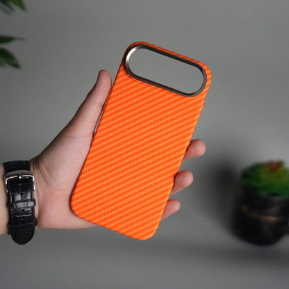 iPhone 17 Air Carbon Fiber Texture Design Hard Pc MagSafe Case Cover OrangeCarbon