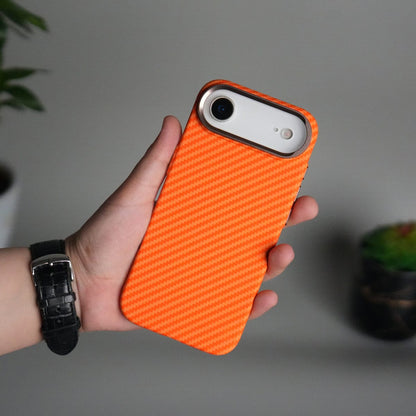 iPhone 17 Air Carbon Fiber Texture Design Hard Pc MagSafe Case Cover OrangeCarbon