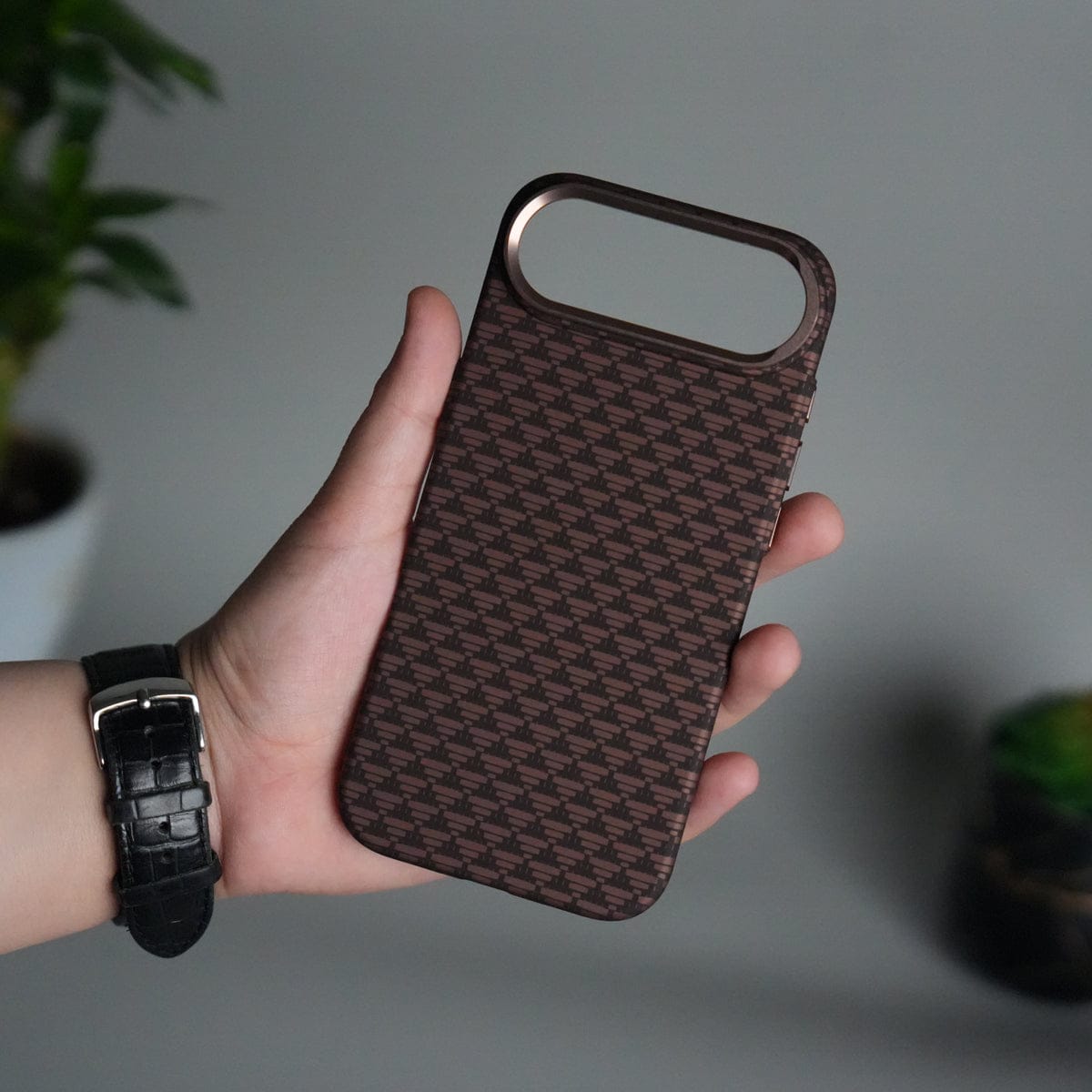 iPhone 17 Air Carbon Fiber Texture Design Hard Pc MagSafe Case Cover Tringle Pattern