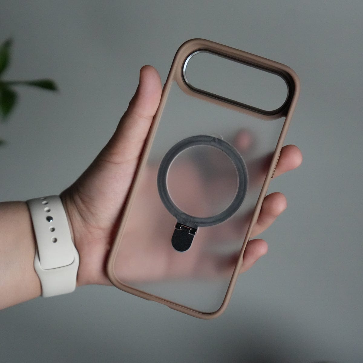 iPhone 17 Air Frosted Case with Metal Camera Bump & Metal Kickstand | Shockproof Matte Hybrid Cover