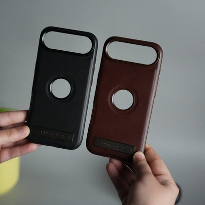iPhone 17 Air Full PU Leather Inbuilt Metal Stand Case Cover