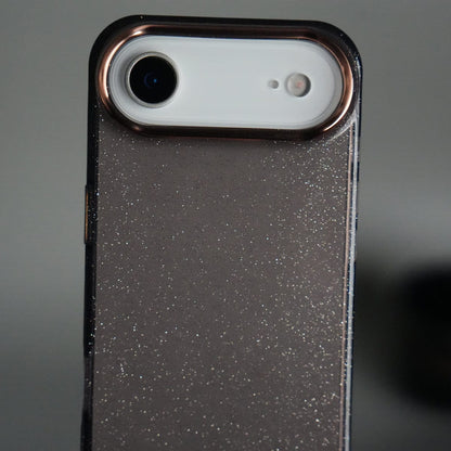 iPhone 17 Air Glitter Case | Transparent Cover with Sparkle Finish & Metallic Camera Bumper