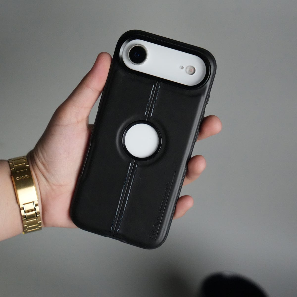 iPhone 17 Air Leather Case | Classic Middle Stitched PU Back Cover