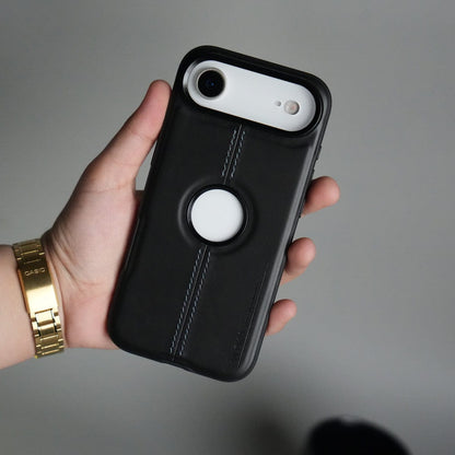 iPhone 17 Air Leather Case | Classic Middle Stitched PU Back Cover