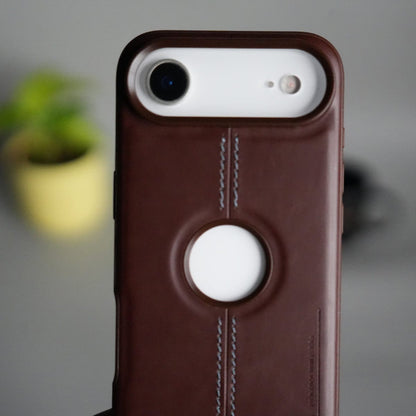 iPhone 17 Air Leather Case | Classic Middle Stitched PU Back Cover