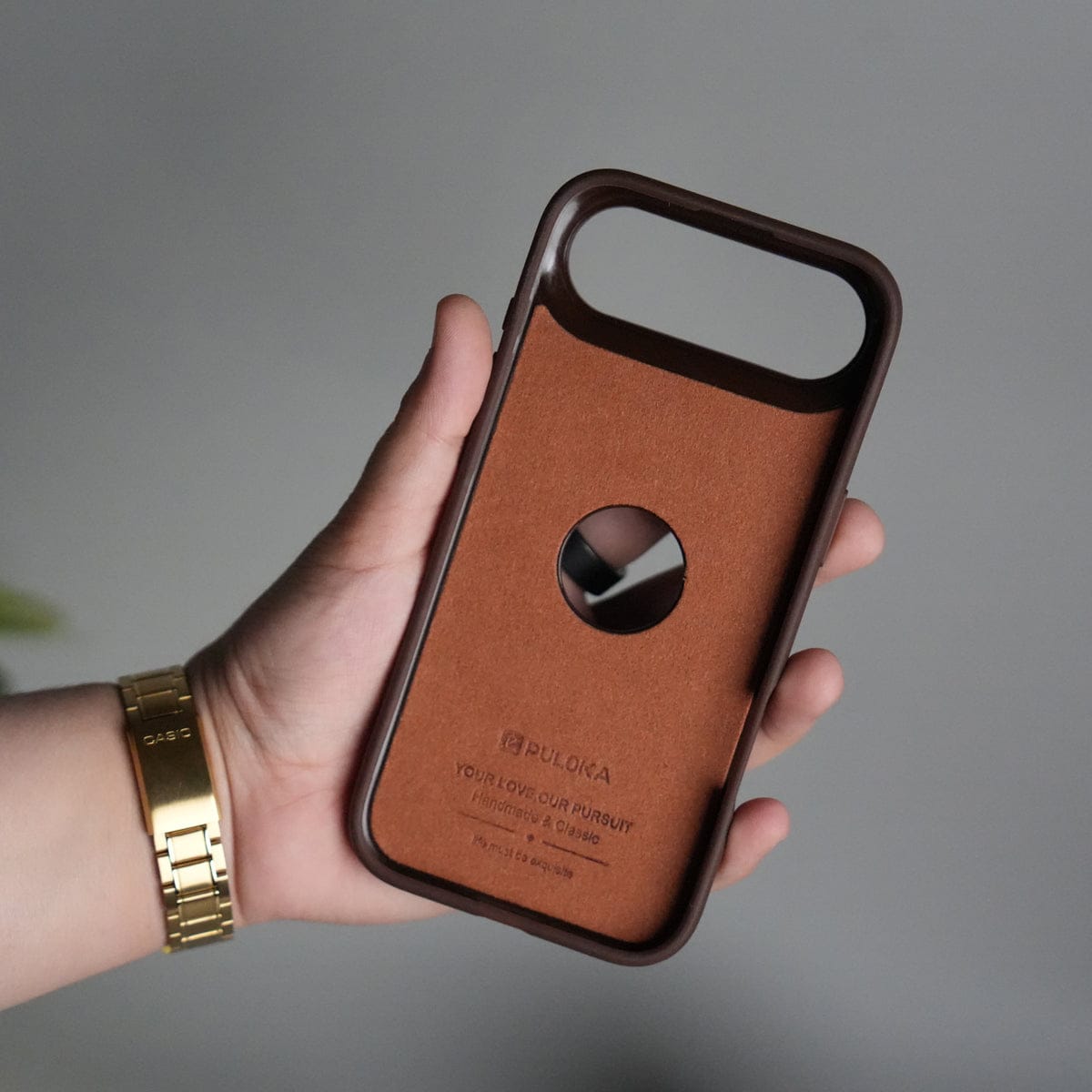 iPhone 17 Air Leather Case | Classic Middle Stitched PU Back Cover