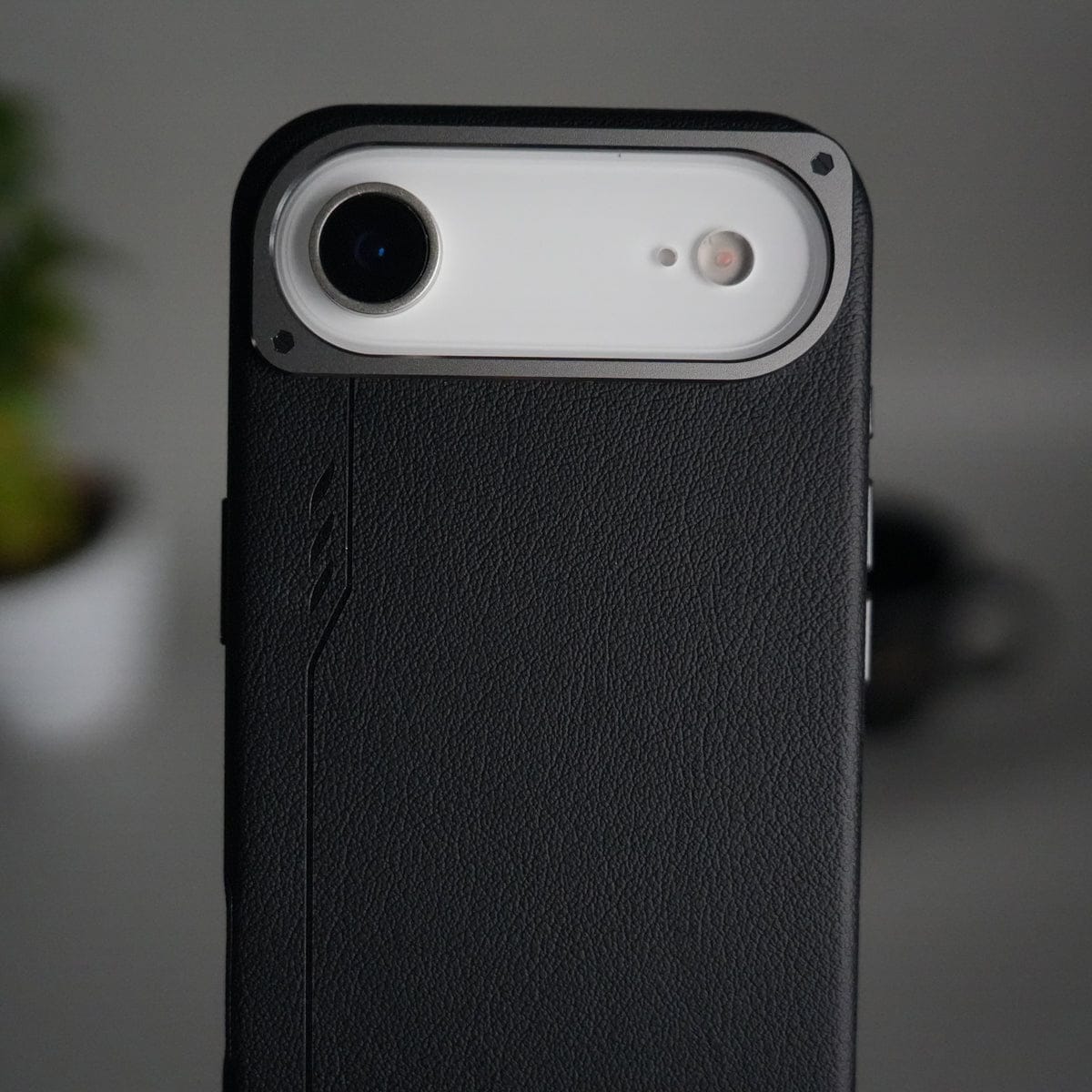 iPhone 17 Air Leather Texture MagSafe PVC NUIU Case With Metal Camera Bump