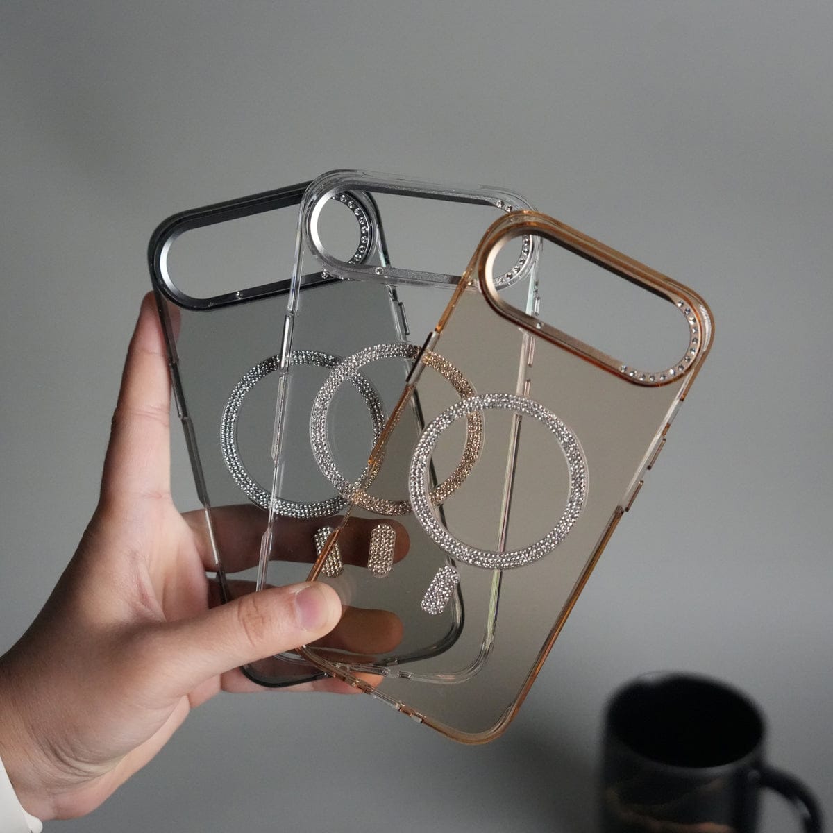 iPhone 17 Air Luxury Diamond MagSafe Case | Crystal Clear Back Cover with Rhinestone Metal Camera Guard