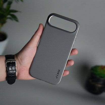 iPhone 17 Air Luxury Leather Matte Case | Slim Protective Metal Frame Back Cover