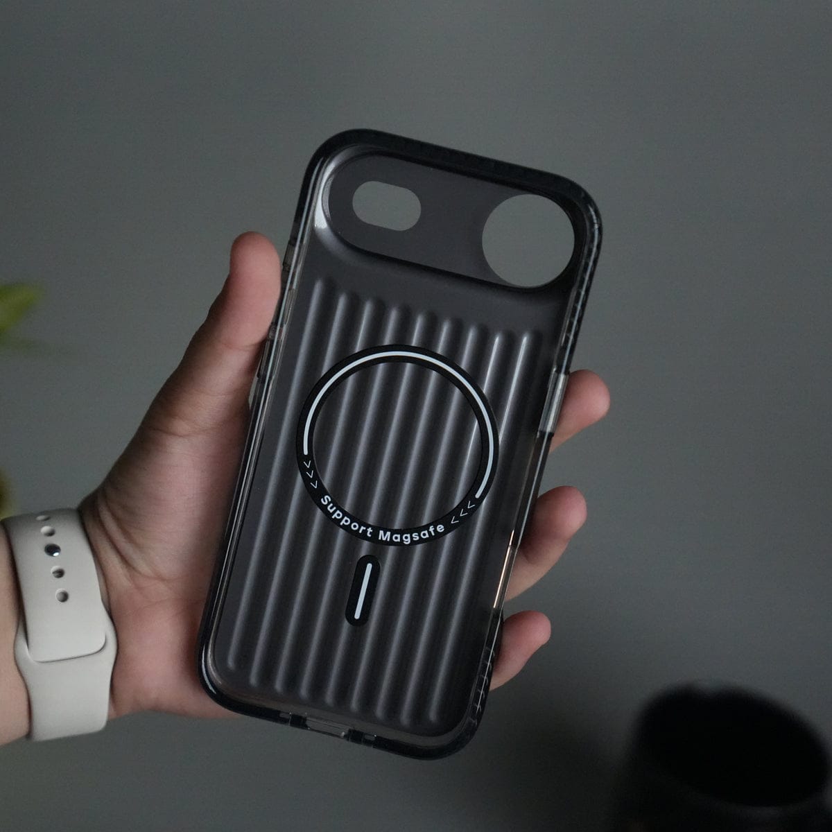 iPhone 17 Air MagSafe Suitcase Design Case | Shockproof Ribbed Texture Back Cover
