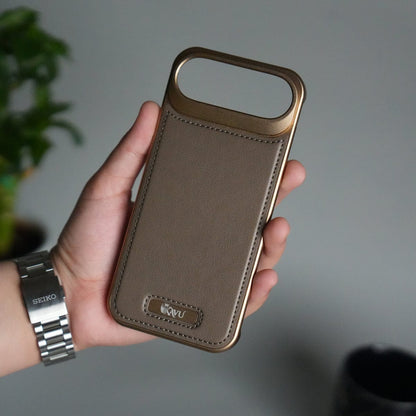 iPhone 17 Air Premium Metallic AeroFLex Aluminium Stitch Leather MagSafe Case