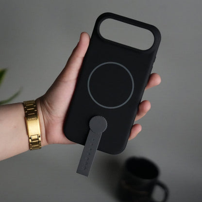 iPhone 17 Air Silicone Case | Magnetic Ring | Silicone Rotating Grip Strap Cover