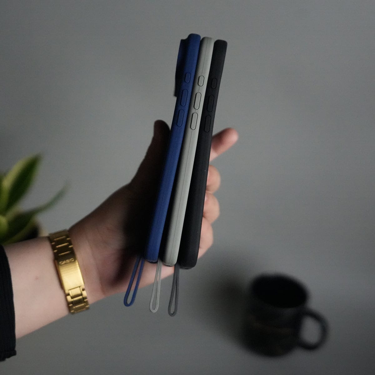 iPhone 17 Air Silicone Case | Magnetic Ring | Silicone Rotating Grip Strap Cover