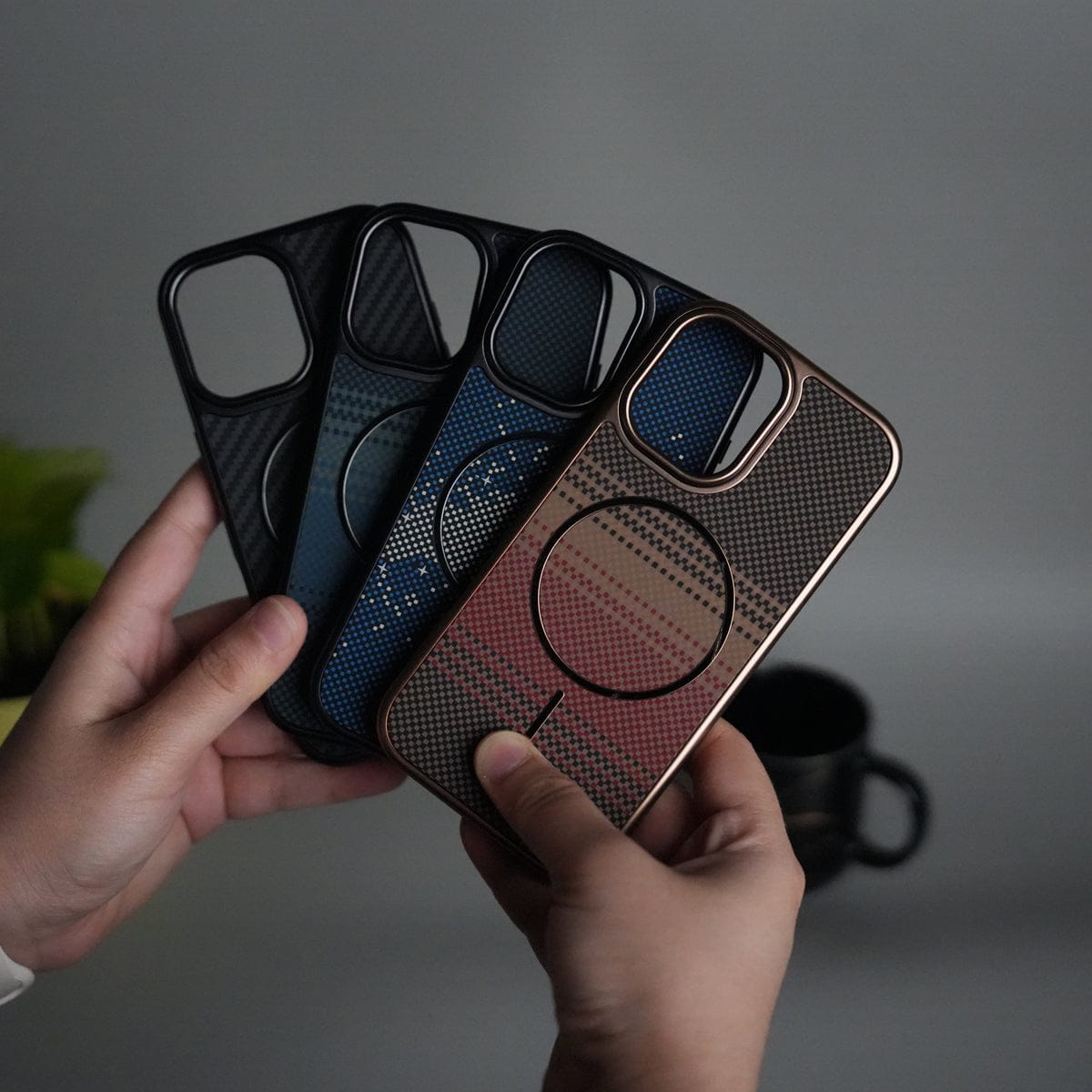 iPhone 17 Carbon Design Mag Ring Case Slim Protective Cover